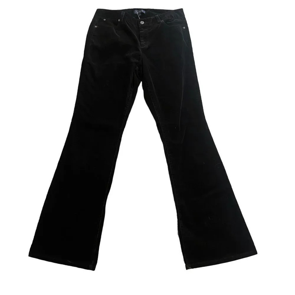 Talbots Black Corduroy Straight Leg Pants Size 10‎